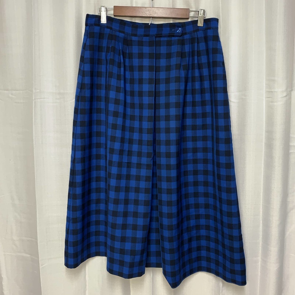 Vintage Jantzen Buffalo Plaid A-Line Midi Dark Academia High Waist Skirt